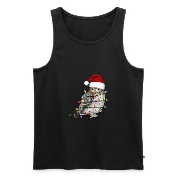 Owl String Lights Christmas Bird Cap - Men's Premium Organic Tank Top - black - Front - AI Model Male 178 light (178cm)