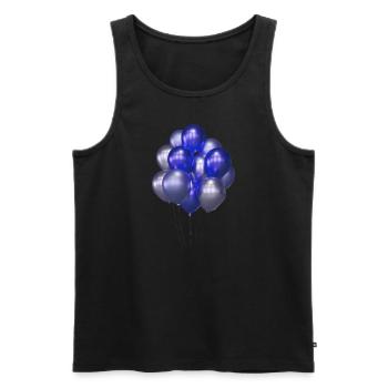 ballons,blaue ballons,geburtstag,silber - Männer Premium Bio Tank Top - Schwarz - Vorne - AI Model Male 178 light (178cm)