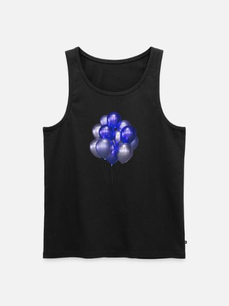 ballonger, blå ballonger, bursdag, sølv - Premium økologisk Tanktop for menn - svart