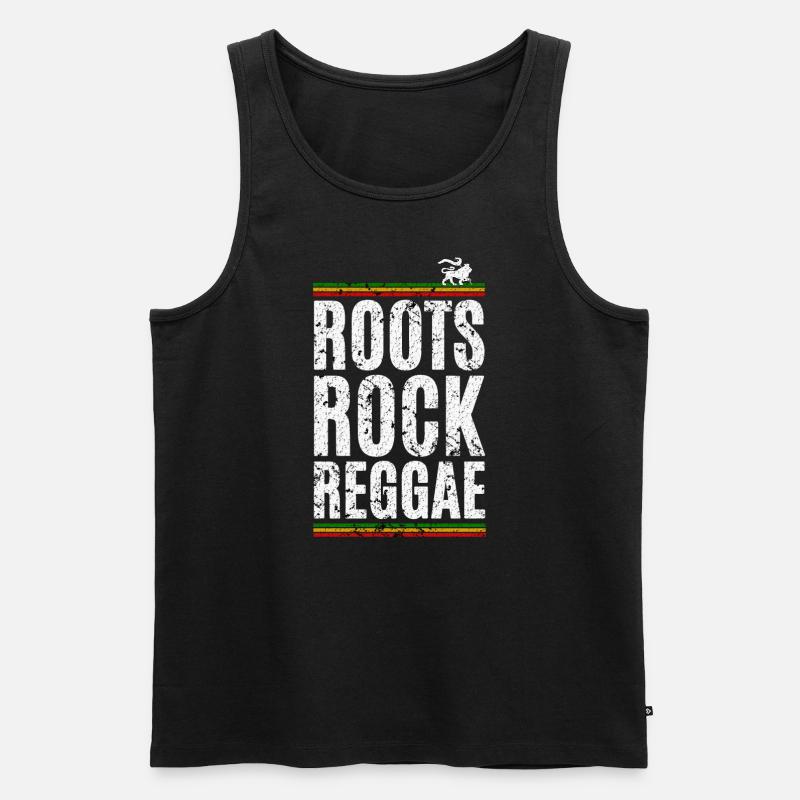 Roots Rock Reggae - Männer Premium Bio Tank Top - Schwarz