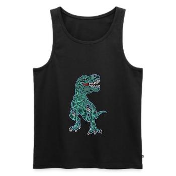 Dinosaure Sauvage Dinosaure Tyrannosaure Dinosaures - Débardeur bio Premium Homme - noir - Devant - AI Model Male 178 light (178cm)