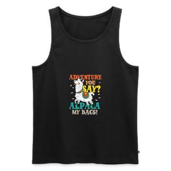 Alpaca my bags - Men's Premium Organic Tank Top - black - Front - Michal (187cm)