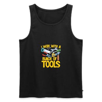 Pile of tools - Men's Premium Organic Tank Top - black - Front - AI Model Male 178 light (178cm)