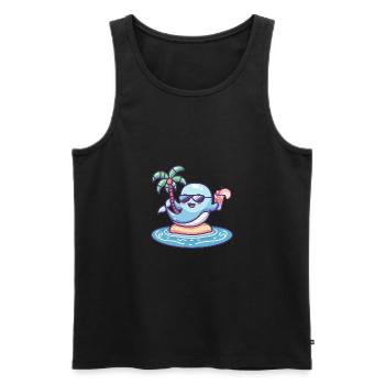 Whale Summer Vacation - Men's Premium Organic Tank Top - black - Front - AI Model Male 178 light (178cm)