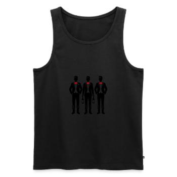 Groom Team - Men's Premium Organic Tank Top - black - Front - Michal (187cm)
