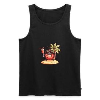 Marienkäfer Sommer Strand Comic - Männer Premium Bio Tank Top - Schwarz - Vorne - Michal (187cm)
