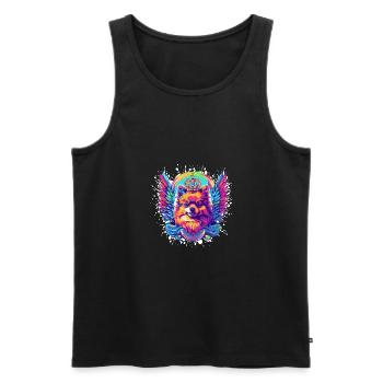 Pomeranian Dog Head Portrait Colorful - Men's Premium Organic Tank Top - black - Front - Michal (187cm)