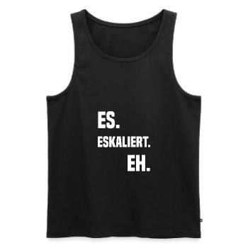 Es. Eskaliert. Eh. - Männer Premium Bio Tank Top - Schwarz - Vorne - AI Model Male 178 light (178cm)
