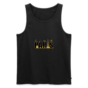 Paris Stadt Fraunkreich golden black - Männer Premium Bio Tank Top - Schwarz - Vorne - Michal (187cm)