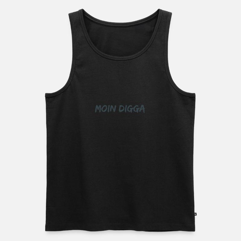 Moin Digga! - Männer Premium Bio Tank Top - Schwarz