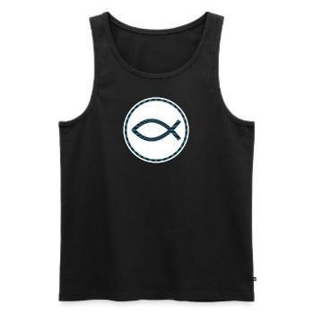 Jesus Christus von Nazareth Glaube Bibel Jesus - Männer Premium Bio Tank Top - Schwarz - Vorne - Michal (187cm)