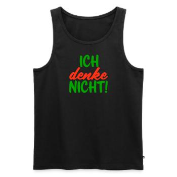 Ich denke nicht - Männer Premium Bio Tank Top - Schwarz - Vorne - AI Model Male 178 light (178cm)