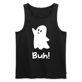 Witziges Geist Geister Halloween Buh Boo - Männer Premium Bio Tank Top - Schwarz - Vorne - AI Model Male 178 light (178cm)