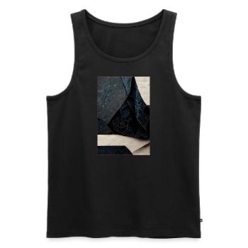 Abstract Black White - Männer Premium Bio Tank Top - Schwarz - Vorne - AI Model Male 178 light (178cm)