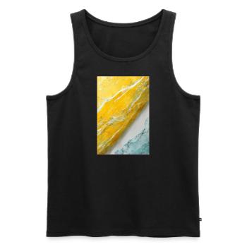 Abstract 4d Pastel Yellow - Männer Premium Bio Tank Top - Schwarz - Vorne - AI Model Male 178 light (178cm)