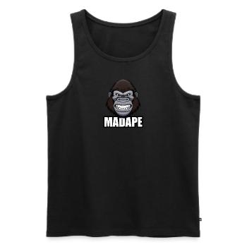 MAD APE - Be Gangster! - Original Streetwear - Männer Premium Bio Tank Top - Schwarz - Vorne - AI Model Male 178 light (178cm)