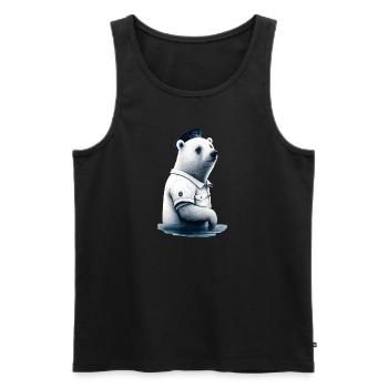 Kapitän Eisbär - Männer Premium Bio Tank Top - Schwarz - Vorne - Michal (187cm)