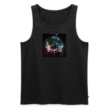 Hands that hold light/energy - Men's Premium Organic Tank Top - black - Front - AI Model Male 178 light (178cm)