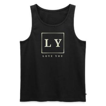 Liebe - Männer Premium Bio Tank Top - Schwarz - Vorne - Michal (187cm)