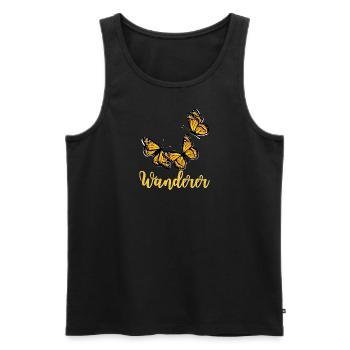 Hikers - Monarch Butterflies - Lepidoptera - Men's Premium Organic Tank Top - black - Front - AI Model Male 178 light (178cm)