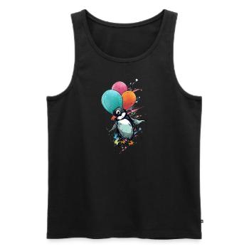 Pingouin volant - Débardeur bio Premium Homme - noir - Devant - AI Model Male 178 light (178cm)