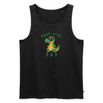 Dino Dad - Rawr-Some Sonnenbrillen Style - Männer Premium Bio Tank Top - Schwarz - Vorne - AI Model Male 178 light (178cm)