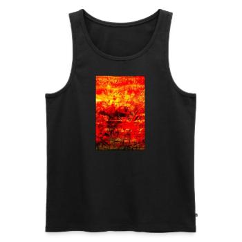 "LaVa" Acrylic Paint by Marco Eckenbrecht - Men's Premium Organic Tank Top - black - Front - AI Model Male 178 light (178cm)