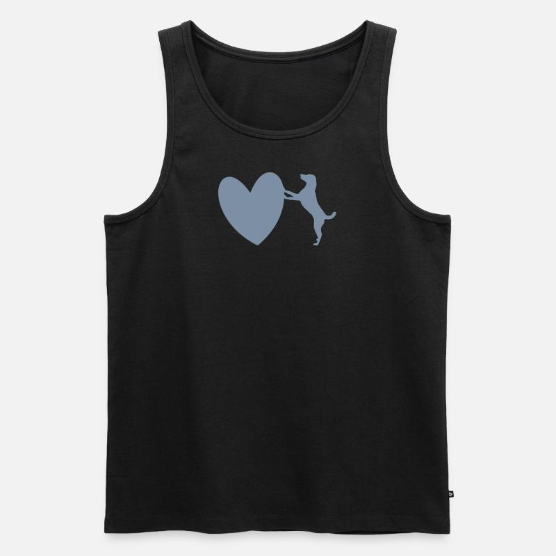 DogLove3 - Männer Premium Bio Tank Top - Schwarz
