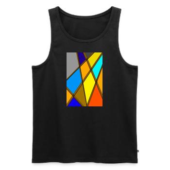 Bunte abstrakte Kunst - Männer Premium Bio Tank Top - Schwarz - Vorne - AI Model Male 178 light (178cm)