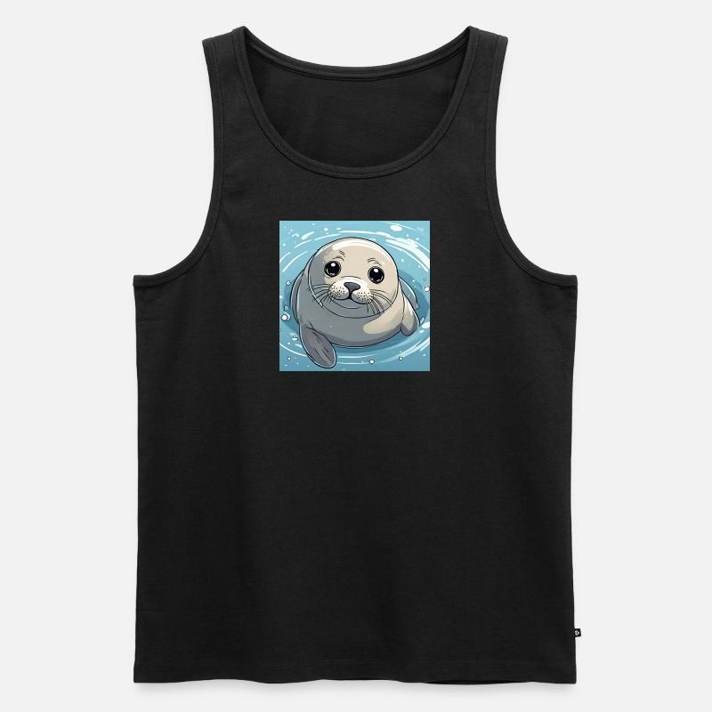 Seehund - Männer Premium Bio Tank Top - Schwarz