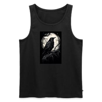 Gruseliger Schwarzer Rabe - Männer Premium Bio Tank Top - Schwarz - Vorne - Michal (187cm)