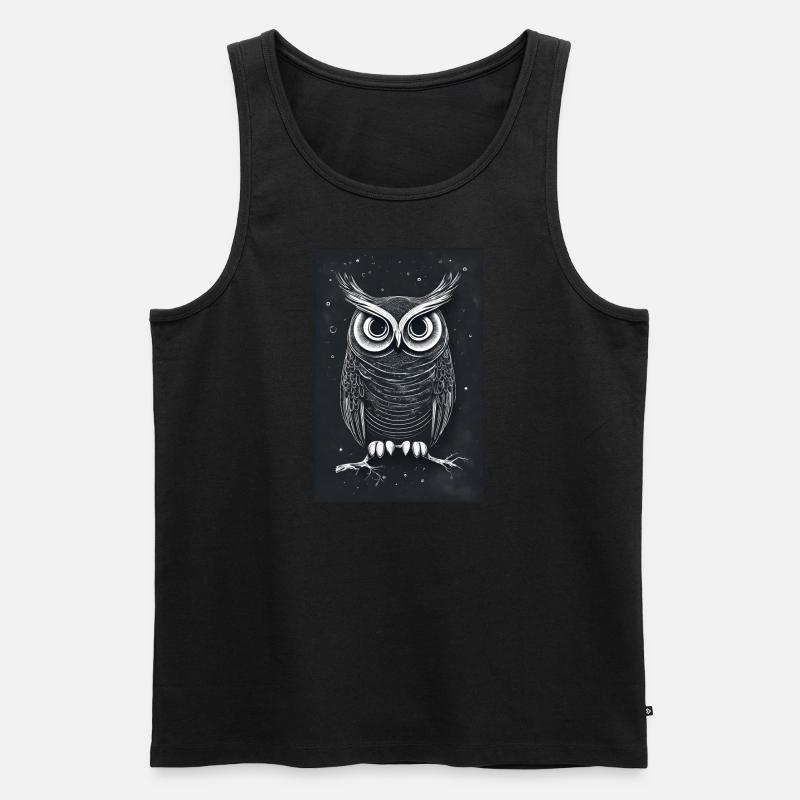 Eule - Männer Premium Bio Tank Top - Schwarz