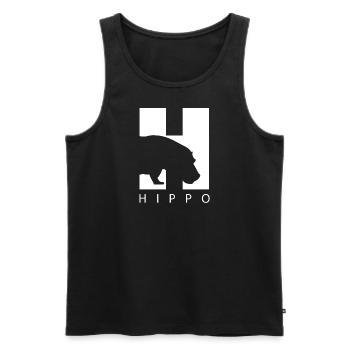 HIppo Silhouette Nilpferd - Männer Premium Bio Tank Top - Schwarz - Vorne - AI Model Male 178 light (178cm)