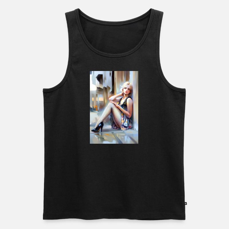 DIVA - Männer Premium Bio Tank Top - Schwarz