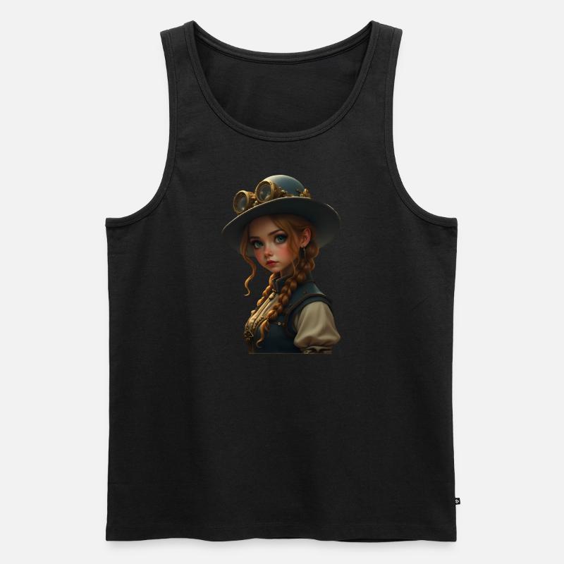Ms. Fox Steampunk - Männer Premium Bio Tank Top - Schwarz