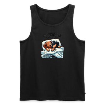 Dackel Schlafshirt - Männer Premium Bio Tank Top - Schwarz - Vorne - Michal (187cm)