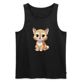 Baby caracal - Men's Premium Organic Tank Top - black - Front - AI Model Male 178 light (178cm)