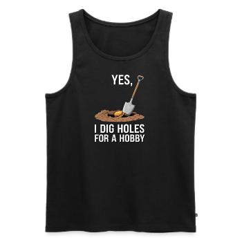Metal Detector Holes Digging Hobby Treasure Hunter - Men's Premium Organic Tank Top - black - Front - Michal (187cm)