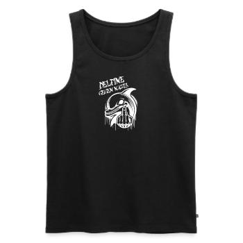 Against Right T-Shirt Anti-Right Dolphins Sea Guard - Men's Premium Organic Tank Top - black - Front - Michal (187cm)