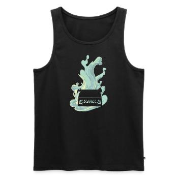 Forfatter Blæk bestseller - Herre Premium økologisk tanktop - sort - Foran - AI Model Male 178 light (178cm)