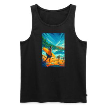 Sydney BONDI BEACH – Höhe in Harmonie - Männer Premium Bio Tank Top - Schwarz - Vorne - AI Model Male 178 light (178cm)