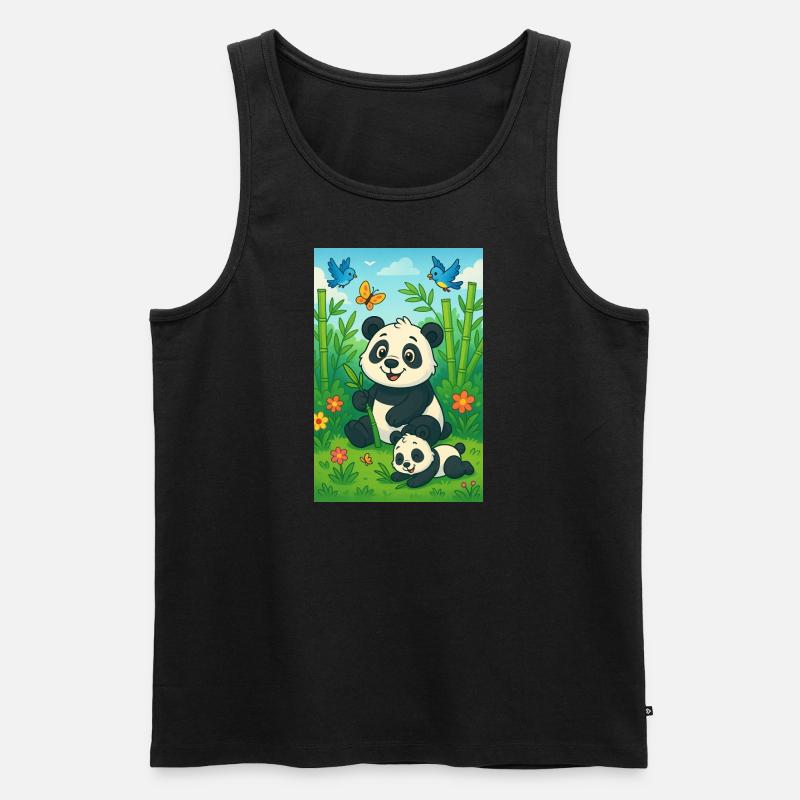 Bamboo Bär - Männer Premium Bio Tank Top - Schwarz