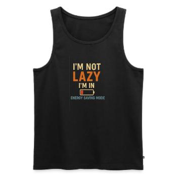 I’m Not Lazy – I’m in Energy Saving Mode - Männer Premium Bio Tank Top - Schwarz - Vorne - AI Model Male 178 light (178cm)