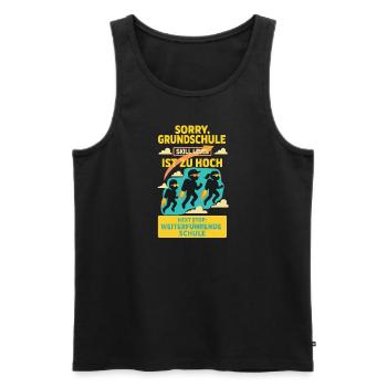 Tschüss Grundschule – Hallo Zukunft - Männer Premium Bio Tank Top - Schwarz - Vorne - AI Model Male 178 light (178cm)