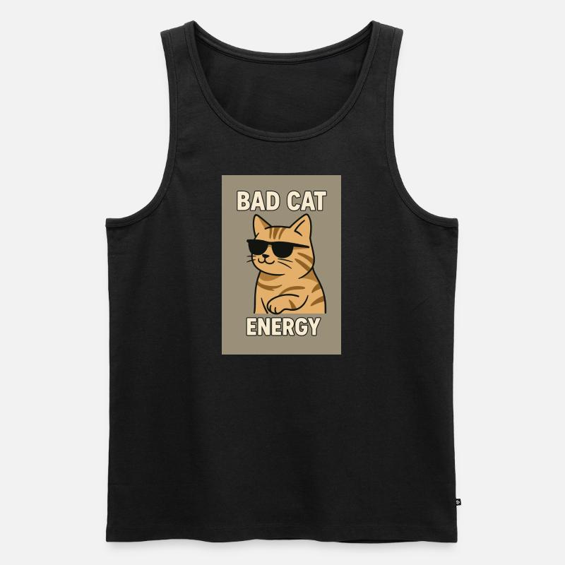 Cool Cat - Männer Premium Bio Tank Top - Schwarz