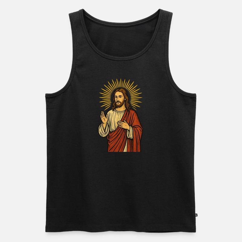 Jesus Christus - Männer Premium Bio Tank Top - Schwarz