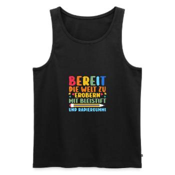 Kita Abgänger Schulanfang Schulkind Einschulung - Männer Premium Bio Tank Top - Schwarz - Vorne - AI Model Male 178 light (178cm)