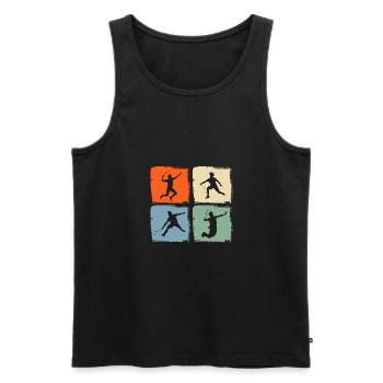 Federball Badminton - Men's Premium Organic Tank Top - black - Front - Michal (187cm)