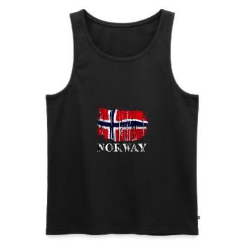 Norway Vintage Flag - Männer Premium Bio Tank Top - Schwarz - Vorne - Michal (187cm)