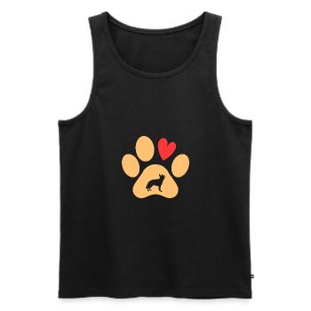 Hund Deutscher Schäferhund - Männer Premium Bio Tank Top - Schwarz - Vorne - AI Model Male 178 light (178cm)